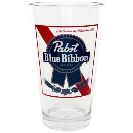 Pabst Blue Ribbon Logo 16.9oz Pint Glass